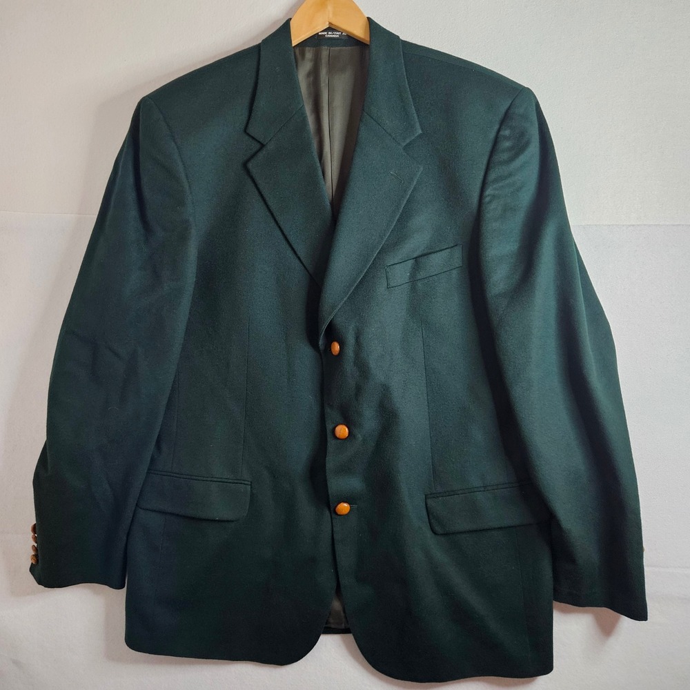 Ultimo Uomo Blazer Mens 44R Green Wool Cashmere 3 Button Sport Coat Canada